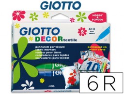 6 rotuladores Giotto Decor Textile para camisetas